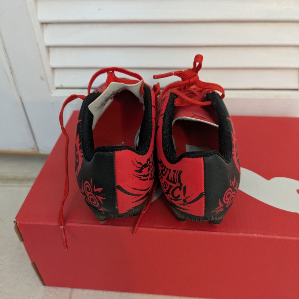 Puma Kids Red Graphic Soccer Cleats Boys Size 10 - Picture 2 of 5